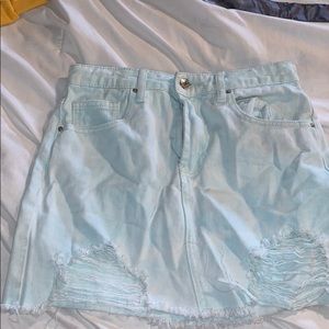 Light blue jean skirt!